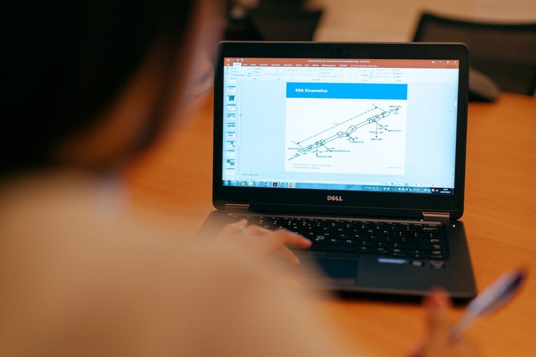 blogger analyzing data on computer