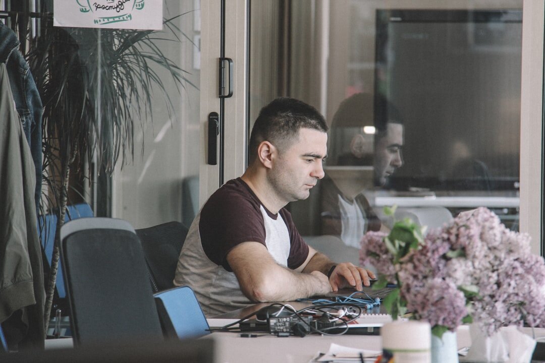 web developer working at desk