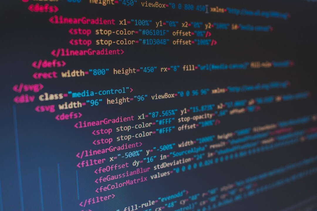 code editor on screen