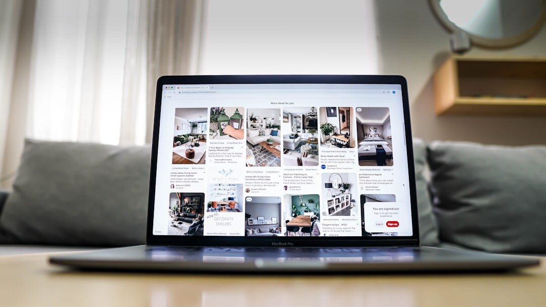 blog website on laptop